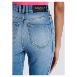 Jasnoniebieskie dżinsy slim-fit z denimu