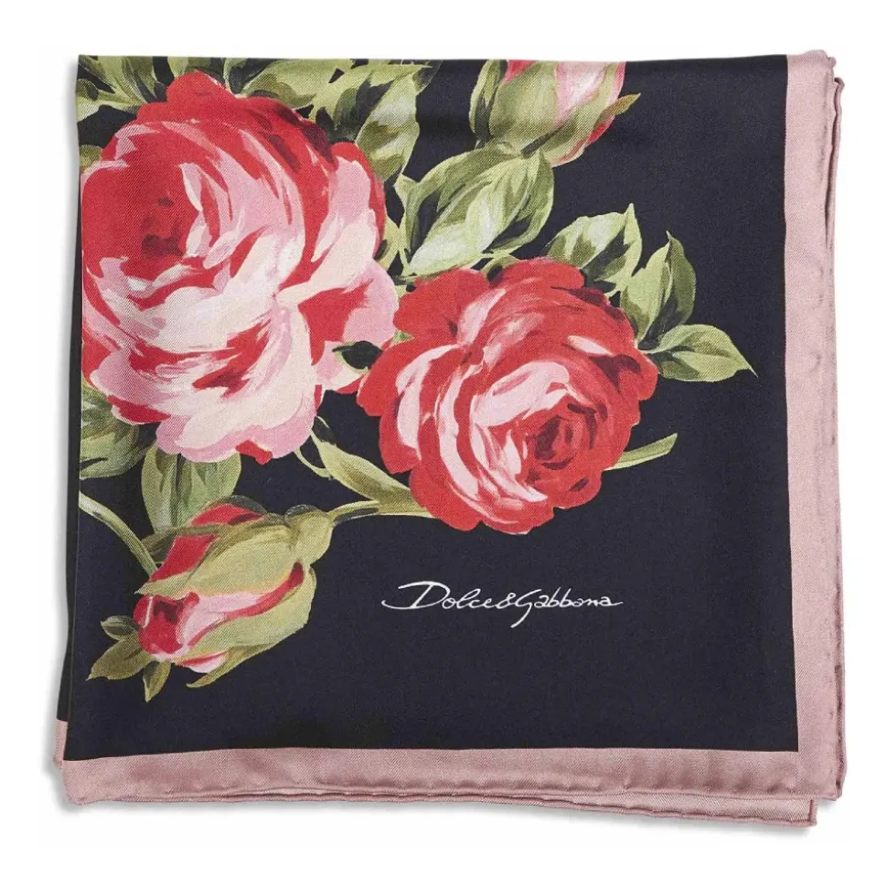 Jedwabna apaszka Foulard w kwiatowy wzór
