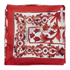 Jedwabna Apaszka Twill z Nadrukiem Majolica
