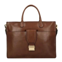 Klasyczna Skórzana Torba Kurierka Brązowa Unisex