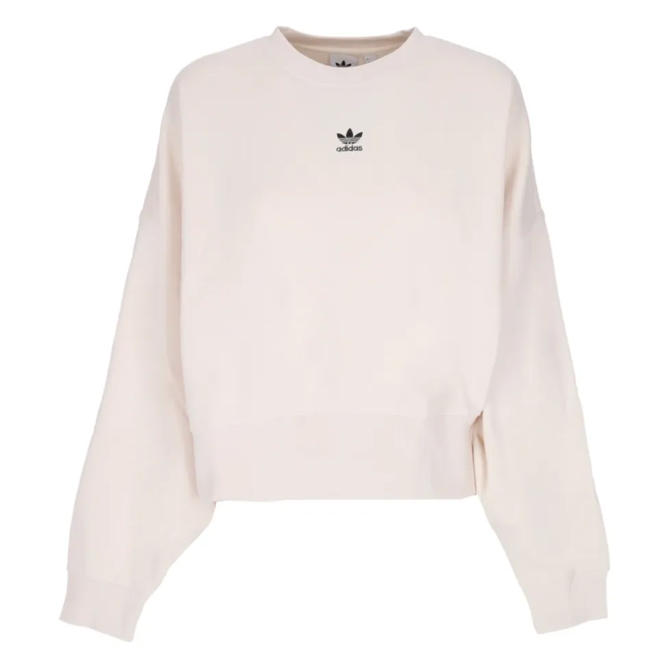 Krótka Bluza Damska Essentials z Okrągłym Dekoltem