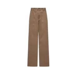 Leather Logo Cotton Trousers