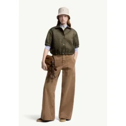 Leather Logo Cotton Trousers