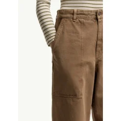 Leather Logo Cotton Trousers