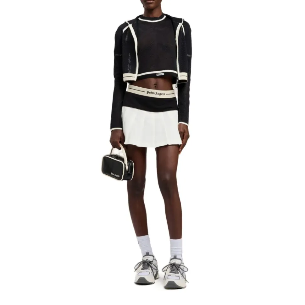 Logo Mesh Cropped Top