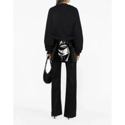 Logo-Print Cropped Cotton Sweatshirt