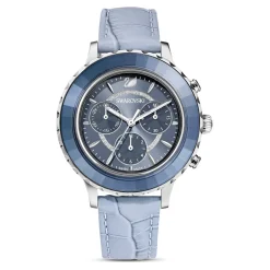 Lux Chrono Blue Leather Watch