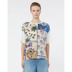 Maglia Over z Panelem z Nadrukiem