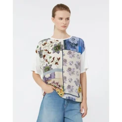 Maglia Over z Panelem z Nadrukiem