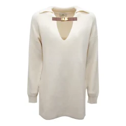 MK-06S-56E2 Sweter z dekoltem w serek