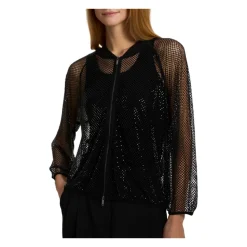 MLLFLIRT Rhinestone Mesh Blouson Jacket