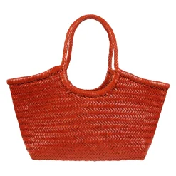 Niebieska Torba Shopper z Wzorem Koszykowym