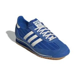 Niebieskie Retro Sneakersy z Gumową Podeszwą