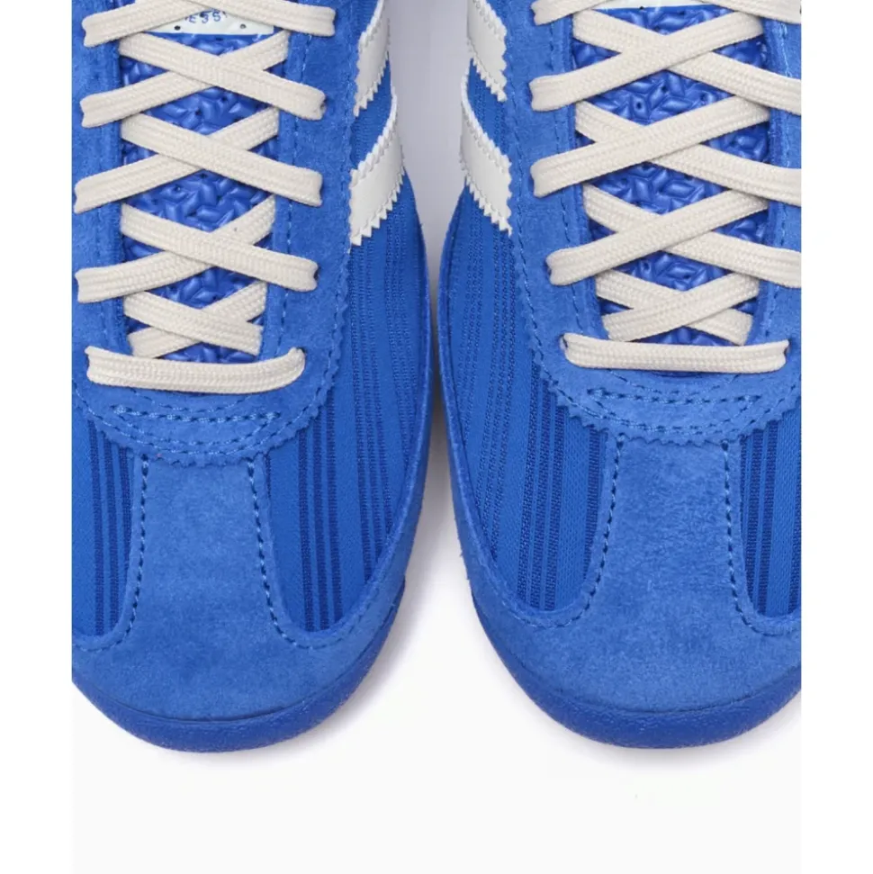 Niebieskie Retro Sneakersy z Gumową Podeszwą