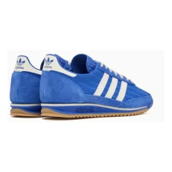 Niebieskie Retro Sneakersy z Gumową Podeszwą