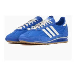 Niebieskie Retro Sneakersy z Gumową Podeszwą