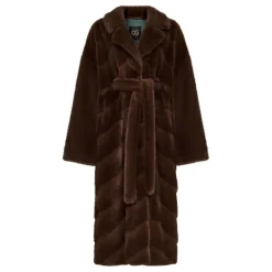 Oversized Faux Fur Coat - Brown