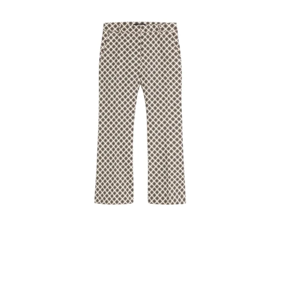 Pantalone in stuoia di cotone stretch stampato