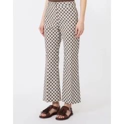 Pantalone in stuoia di cotone stretch stampato