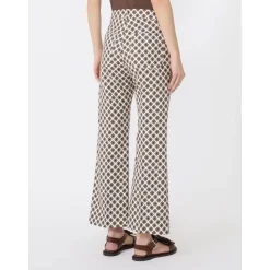 Pantalone in stuoia di cotone stretch stampato