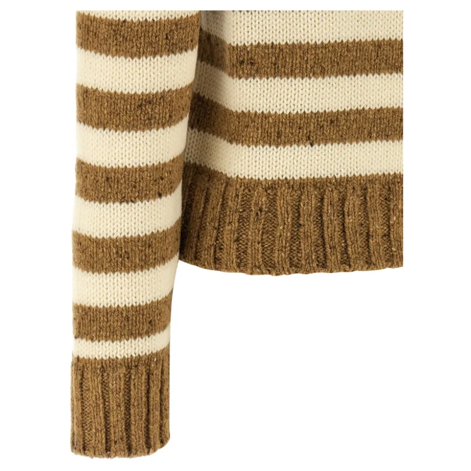 Pasiasty sweter z czystej wełny