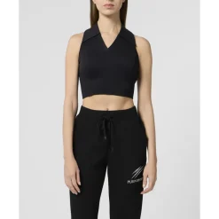 Polo Neck Cropped Top