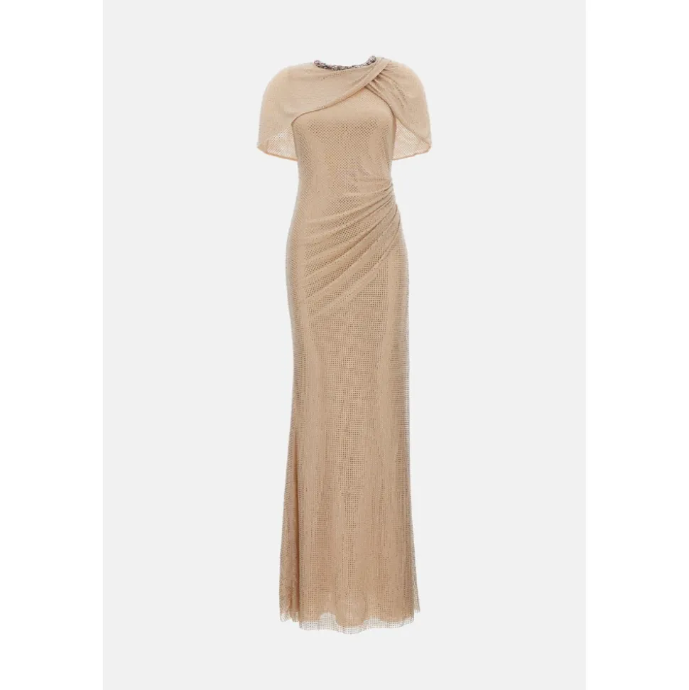 Rhinestone Drape Maxi Dress