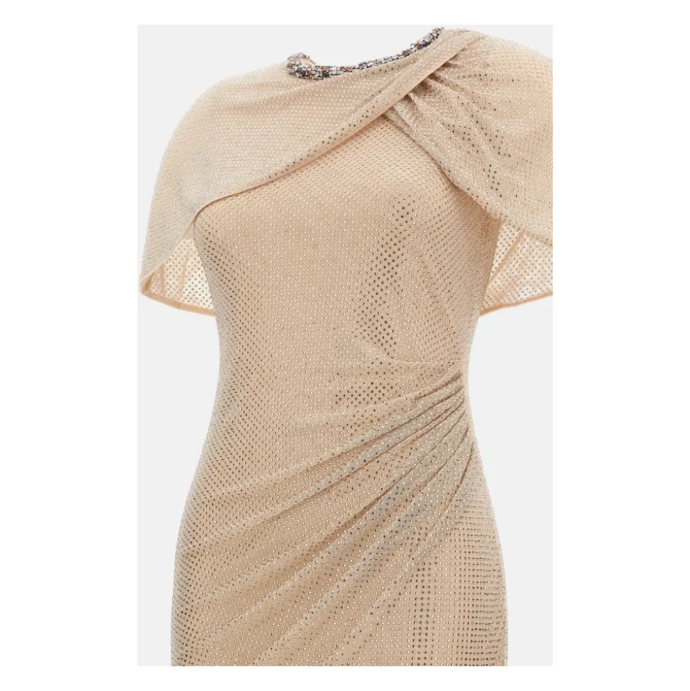 Rhinestone Drape Maxi Dress