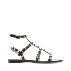 Rockstud Flat Calfskin Sandal
