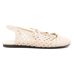 Sardana Sznurowane Tkaninowe Czółenka Slingback