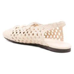 Sardana Sznurowane Tkaninowe Czółenka Slingback