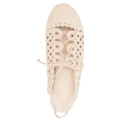 Sardana Sznurowane Tkaninowe Czółenka Slingback
