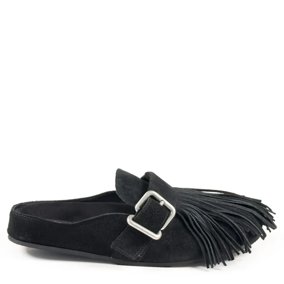 5352 Sense Leder Clogs mit Fransen