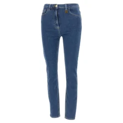 Skinny Jeans z Detalem Logo