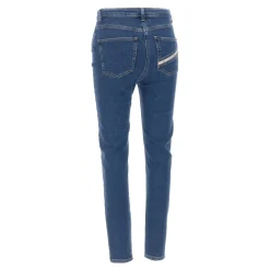 Skinny Jeans z Detalem Logo