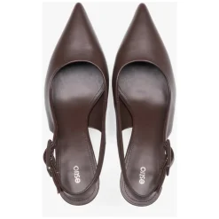 Skórzane Czółenka Slingback ze Szpilką