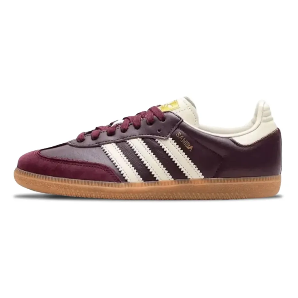 Sneakersy Maroon Gold Metallic Niski Profil
