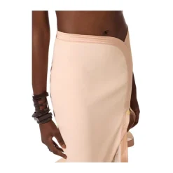 Spódnica z krepy i satyny z falbaną