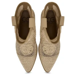 Suede Cowboy Boots - Beige