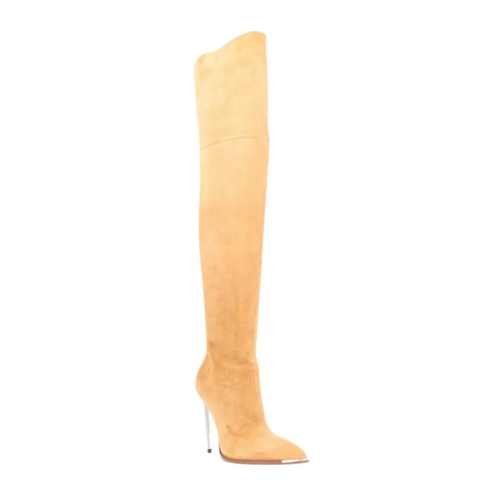 Suede Over-the-Knee Stiletto Buty