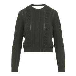 Sweter krótki z warkoczowym splotem