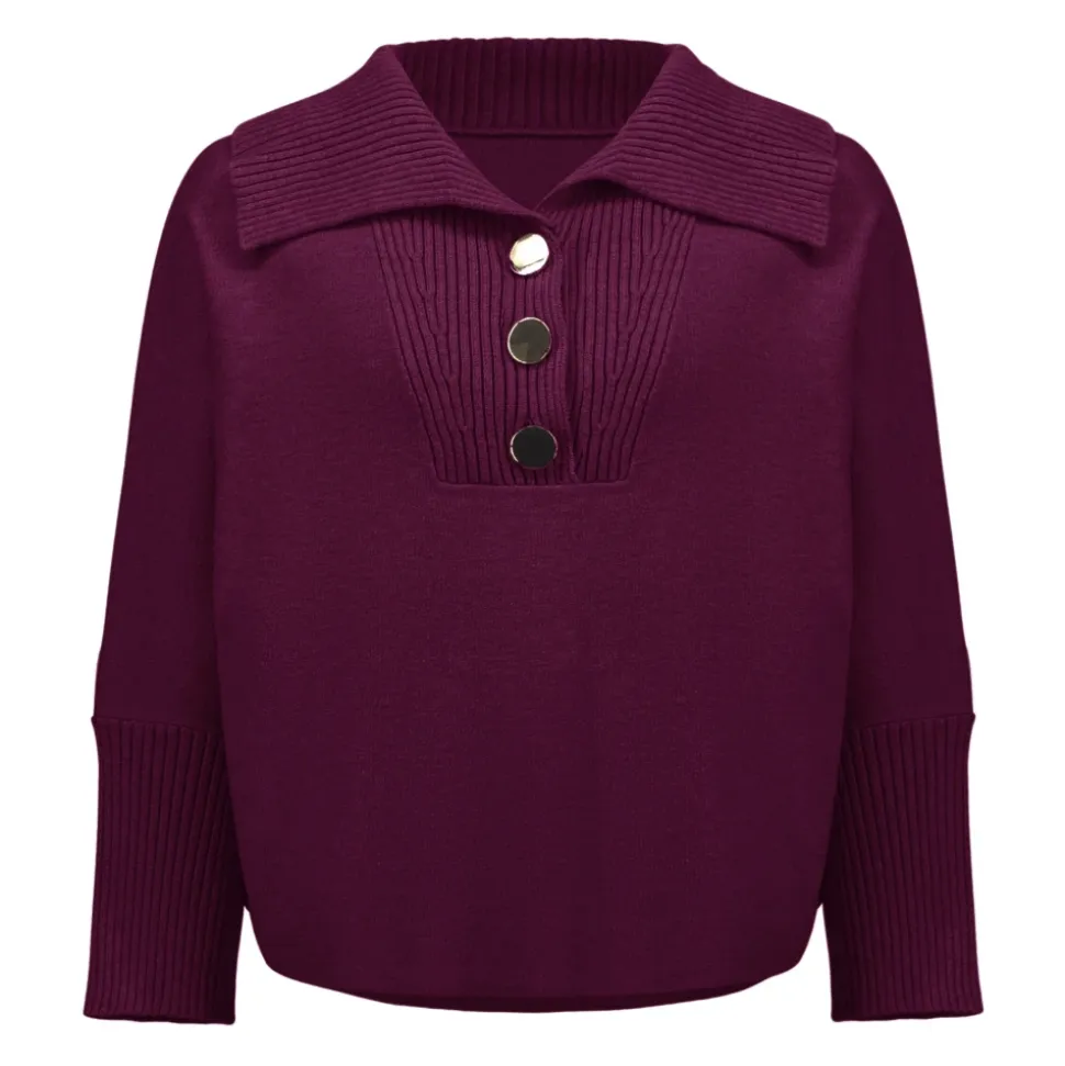 Sweter o luźnym kroju z zapięciem na guziki