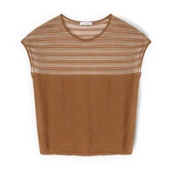 Sweter w paski z mieszanki lnu