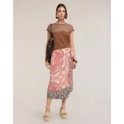 Sweter w paski z mieszanki lnu