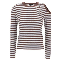 Sweter w paski z wycięciem