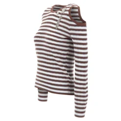 Sweter w paski z wycięciem
