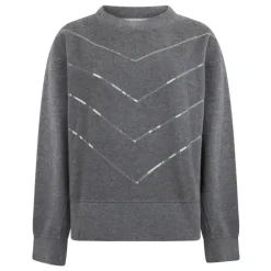 Sweter z okrągłym dekoltem zdobiony cekinami