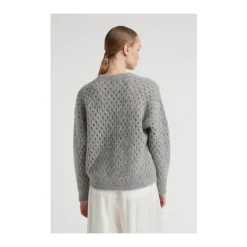 Sweter z siateczki z alpaki i wełny merino