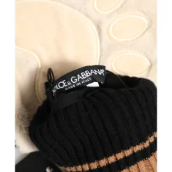 Tiger Knitted Fur Wrist Mitten Gloves