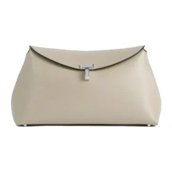 T-Lock Leather Clutch